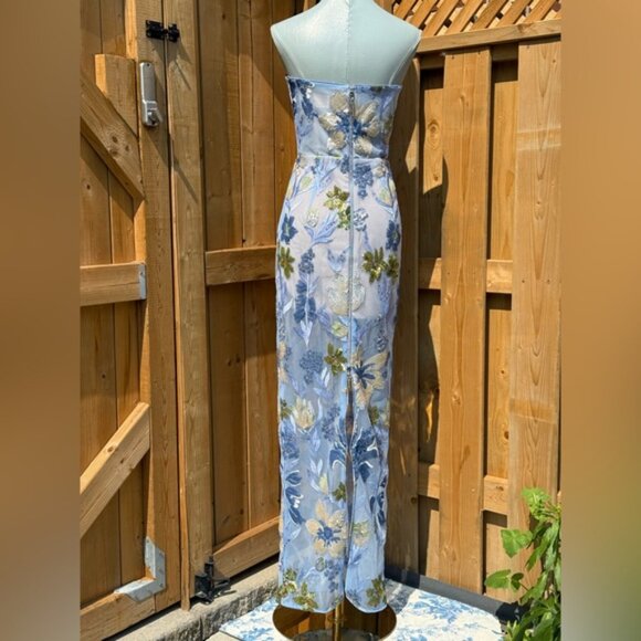 🆕 BRONX & BANCO 🧿 NWOT Dahlia Floral Gown, Baby Blue Multi Maxi - Sz XS US 2 - Picture 7 of 16